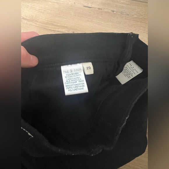 Black Distressed Rag & Bone Jeans, size 29 fit 1 - Picture 4 of 4
